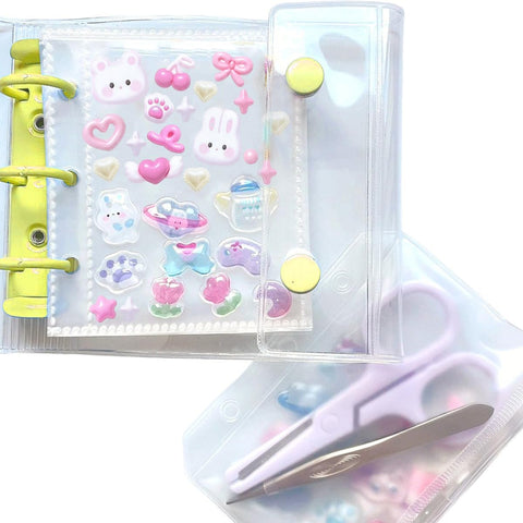 Abon Abon Sealing Notebook, A8 Fits in Bag, Palm Size, 10 Refills, Storage Bag Included, Transparent, Push Color, Yellow, Trekker, Pristra File, Yellow