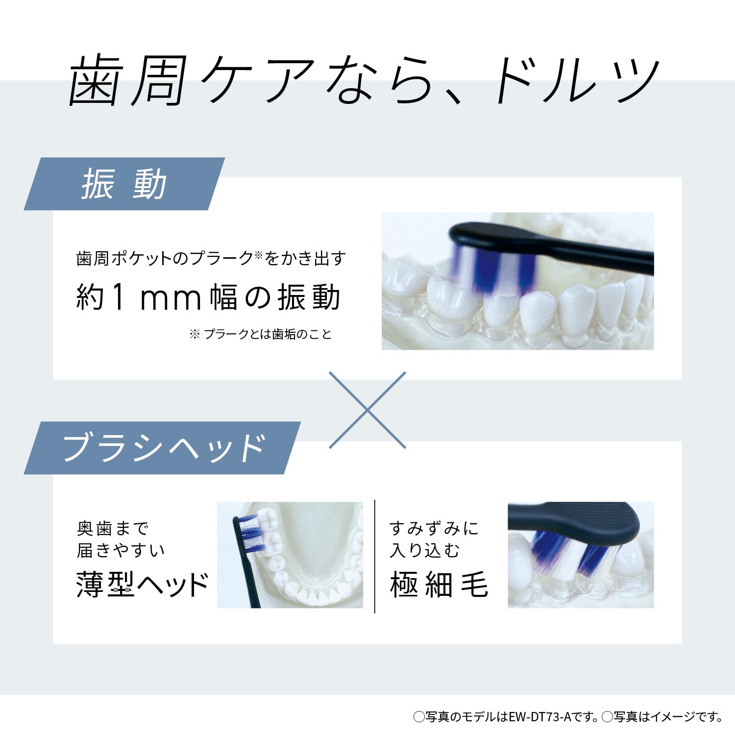 5年愛用音波ブラシ パナソニック 音波振動ハブラシ ドルツ 電動歯ブラシ USB充電 EW-DA18