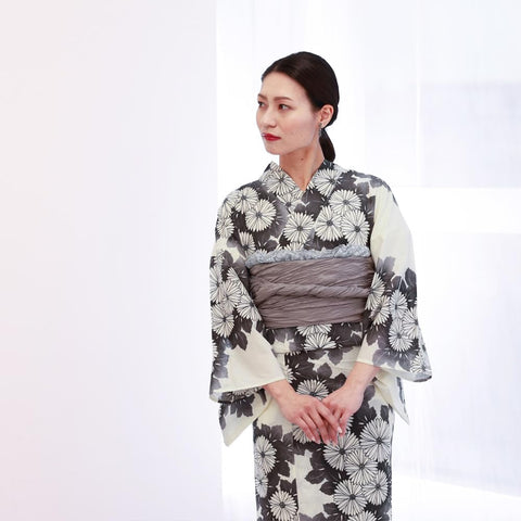 京都和服友禅 浴衣 女士 兵儿带 2件套 现代 复古 棉 夏季 和服