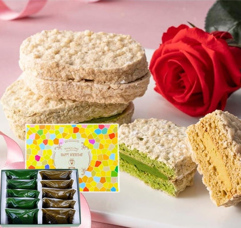 Kiyoizumi Uji Matcha Dacwers Roasted Tea Set of 8, Duckwords, Matcha Sweets, Baked Confectionery Gift, Kyoto Homecoming, Souvenir, Individual Packaging, Birthday Card Included