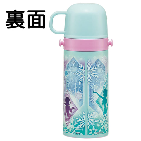 Skater SKCP3 Children's Stainless Steel Water Bottle, 2-Way Drinking Straw, 13.5 fl oz (400 ml), Cup Drinking, 11.8 fl oz (350 ml), Kid-friendly Lightweight Type, Disney Frozen 25 Girls, Hot and Cold