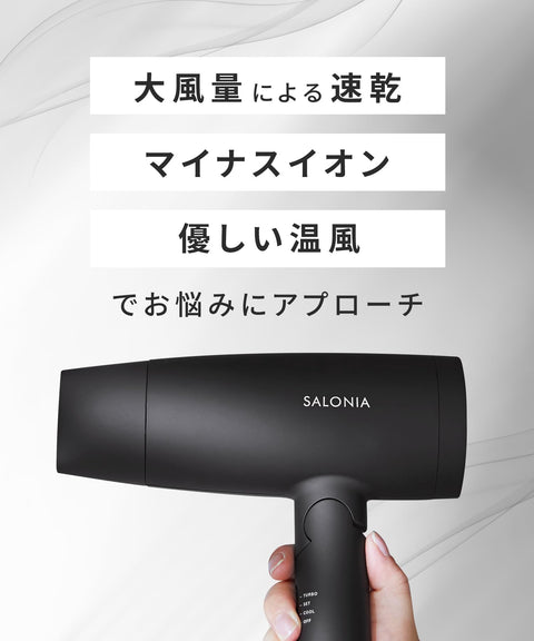 SALONIA サロニア スピーディーイオン ドライヤー 大風量 速乾 軽量 マイナスイオン ヘアドライヤー SL-013ABE ベージュ