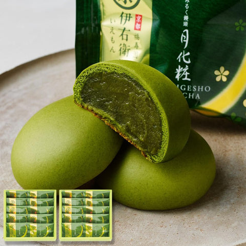 伊右卫门月化妆(抹茶)20个(10个装×2盒)日式点心 礼品 人气 日式点心头 馅 混装 独立包装 大阪 特产 甜点 馒头 订购