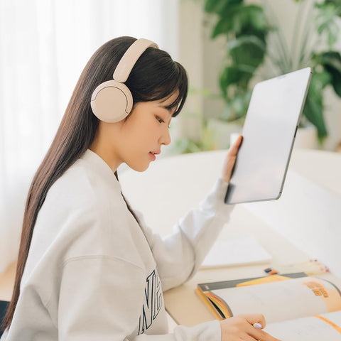 Sony Wireless Headphones WH-CH520: Bluetooth Compatible/Lightweight Design: Approx. 5.1 oz (147 g) / Compatible with a Dedicated App to Customize Your Favorite Sound Quality "Equalizer" Settings/Beige