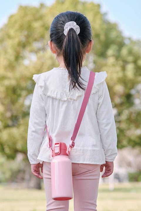 Skater STCH6 Children's Stainless Steel Water Bottle, Direct Drinking, 20.3 fl oz (600 ml), Children's Friendly Lightweight Type, Sanrio Chromi, Big Ribbon, For Girls, Cold Insulation, Water Bottle,