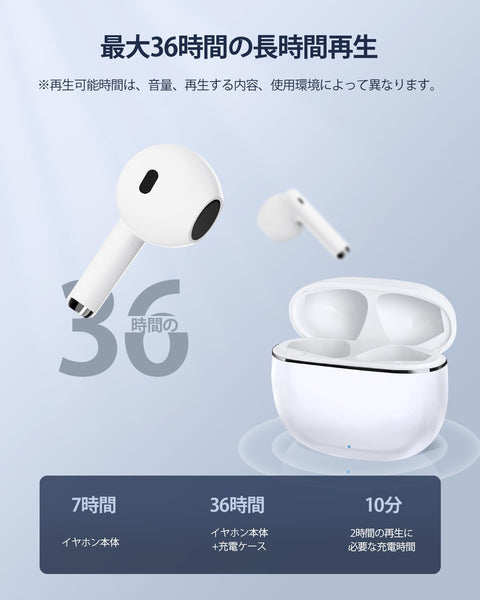 AOKIMI Wireless Earbuds, Bluetooth 5.3 Earphones, Small / Lightweight Bluetooth Earphones, Hi-Fi, Up to 36 Hours Playback, CVC8.0/ENC/AAC ENC Calls Noise Canceling, Automatic Pairing, Type-C Charging,