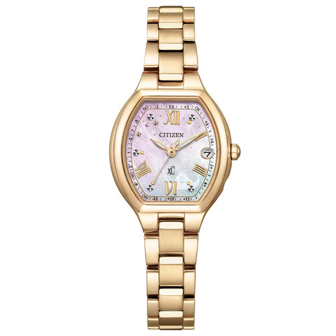 Citizen ES9363-50N Women's Wristwatch, Crosssea CITIZEN Disney Collection Motif: Rapunzel on the Tower, Eco-Drive, Radio Watch, Waterproof, Gold