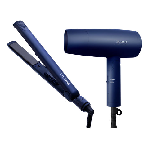 SALONIA サロニア スターターセット ドライヤー ヘアアイロン 24mm ネイビー