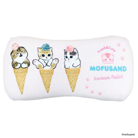 MORIPiLO 4621066 Morishita Memory Foam Pillow, Moffsand, Ice Nyan, 5.9 x 11.8 inches (15 x 30 cm), Lumbar, Backrest, Support, Stuffed Toy, Cushion, Mofusand Character Goods, Pink