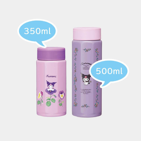 스케이터 (스케이터) 스테인리스 스틸 머그 보틀, 500ml, 잡기 편한, 팔각형 단열 물병, 쿠로미 플라워 레트로 산리오 STO5-A