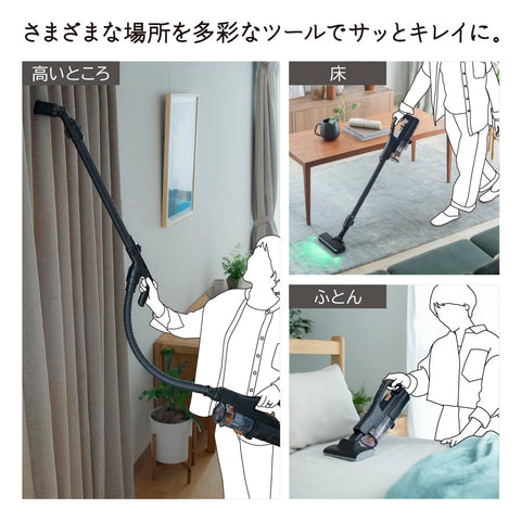 Hitachi PV-BH900SM-K Cyclone Stick Cleaner Power Boost Rechargeable Self-Propelled Power Brush, Satin Black