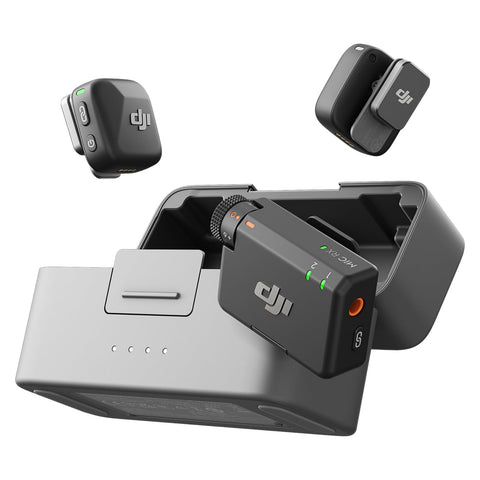 DJI Mic Mini (2 TX + 1 RX + Charging Case) Pin Microphone Wireless Ultra Lightweight High Quality Audio 48 Hours Use Noise Cancelling Auto Limit Wireless Microphone for Camera/iPhone/Android Vlog