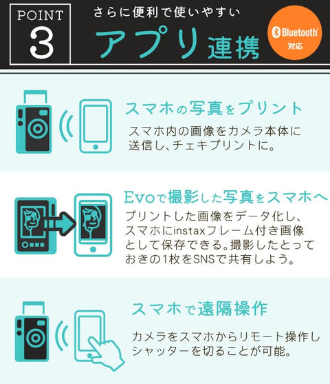 Cheki Instax Mini Evo & Case & Cheki Film 40 Sheets & microSD 32GB & LCD Screen Protector Film & Deco Pen (Brown, 7-Piece Set)