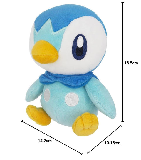 San-ei Trading Pokémon ALL STAR COLLECTION Piplup (S) W3.9 x D4.7 x H6.1 inches (10 x 12 x 15.5 cm) Plush Toy PP89