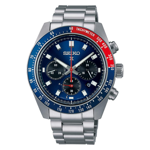 Seiko Watch Prospex SPEEDTIMER Solar Chronograph, Large, silver/blue, Bracelet Type