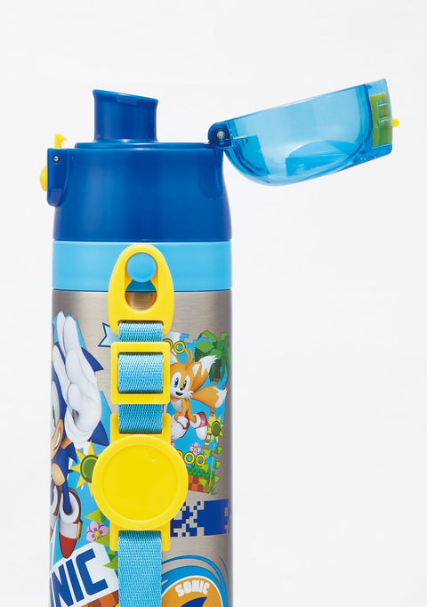 Skater SKDC4-A Children's Stainless Steel Water Bottle, 2-Way Direct Drinking, 16.5 fl oz (470 ml), Cup Drinking, 15.2 fl oz (430 ml), Lightweight Type, For Kids, Thermal, Cold Insulation, Sports