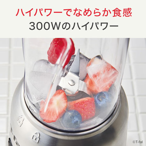 Tefal BL150DJP 400ml Portable 300W High Power Mixer "Mix and Move" Smoothie Metallic