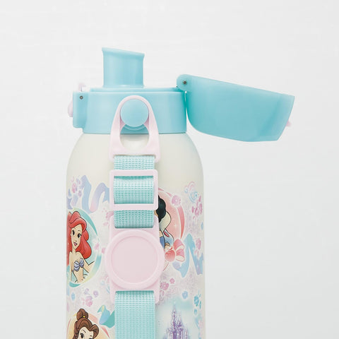 Skater STCH6 Children's Stainless Steel Water Bottle, Direct Drinking, 20.3 fl oz (600 ml), Children's Friendly Lightweight Type, Disney Princess, 25 Girls, Cold Insulated, Water Bottle, Sports