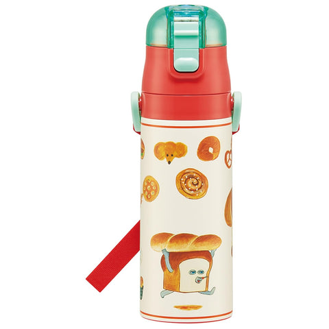 스케이터 (Skater) 어린이용 스테인리스 스틸 물병, 다이렉트 드링크, 470ml, Pan Dorobou, 어린이용, 경량, 단열 물병, 스포츠 보틀, 귀여운 어린이, 어린이, 어린이, 물병 SDC4-A