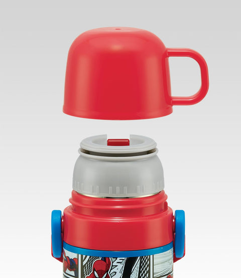 スケーター(Skater) 子供用 ステンレス 水筒 2way 直飲み 470ml コップ飲み 430ml子供に優しい軽量タイプ スパイダーマン 25 保温 保冷 waterbottle スポーツボトルキッズ 子供 こども 水瓶 SKDC468945