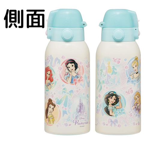 스케이터 (스케이터), 어린이용 스테인리스 스틸 물병, 직접 마실 수 있는, 600ml, 어린이용, 경량 타입, 디즈니 프린세스, 25명의 여아용, 단열 물병, 스포츠 보틀, 어린이용 물병, STCH6-A
