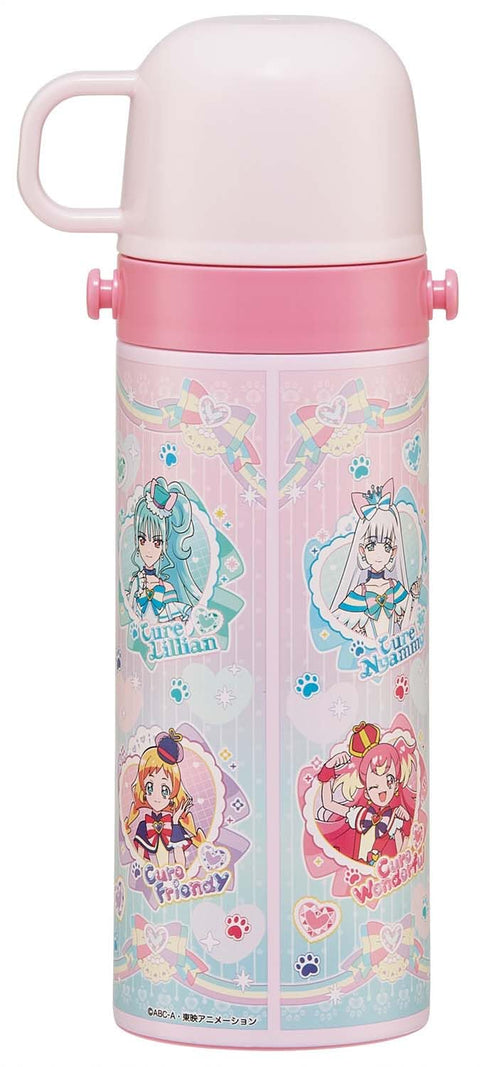 スケーター(Skater) 子供用 ステンレス 水筒 2way 直飲み 470ml わんだふる ぷりきゅあ コップ飲み 430ml 子供に優しい軽量タイプ 女の子 保温・保冷waterbottle スポーツボトル かわいい キッズ 子供 こども 水瓶 プリキュア SKDC4-A