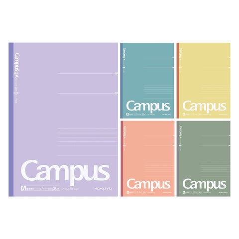 Kokuyo Notebook, Campus Notebook, Limited Edition B5, Dot A Ruled, Pack of 5 Colors, Baked Color, No-3CATN-L35X5, A Ruled (0.3 inches (7 mm)