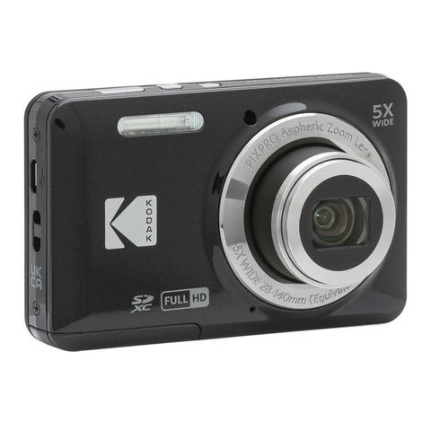 KODAK PIXPRO 好用 變焦 FZ55-BK 16MP 數位相機 光學5倍變焦 廣角 28mm 2.7吋液晶螢幕(黑色)