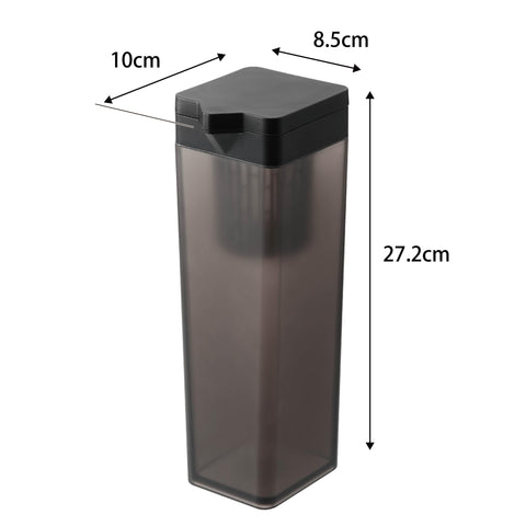 Yamazaki Industrial 1750 Cold-water Bottle with Tea Bag Holder, Black, W 3.3 x D 3.9 x H 10.7 inches (8.5 x 10 x 27.2 cm), Tower 1.2 L; Dishwasher Safe, Barley Tea Pot