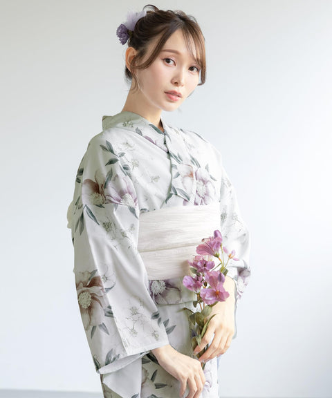 [SOUBIEN] ソウビエン 浴衣 3点 セット セパレート 新二部式浴衣 floro レディース (浴衣/兵児帯/伊達締め)