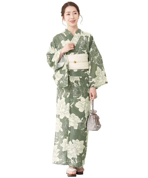[SOUBIEN] ソウビエン 浴衣 3点 セット セパレート 新二部式浴衣 floro レディース (浴衣/兵児帯/伊達締め)