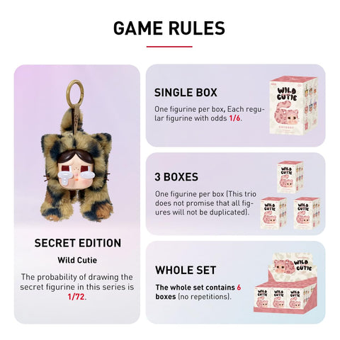 POP MART CRYBABY Wild but Cutie Series - Plush Pendant, Assorted Box, 6 Pieces, Popmart, Popmart, Pop-Mart, Pop-mart, Pop-mart, Pop-Toy, Plush, Blind Box, Plastic Model, Premium Toy, PVC, Soft Vinyl