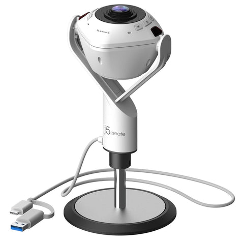 j5create 360度 パノラマWebカメラ スピーカーフォン ミーティング 会議室カメラ 23Wスピーカー 全指向性マイク 1080p30fps HDR対応 Sony製センサー 500万画素 左右反転機能 自動追跡 オートフレーミング 6画面種類モード リモコン付属 Skype/Zoom/Teams等 Windows/macOS/ChromeOS対応 JVU368-EJ