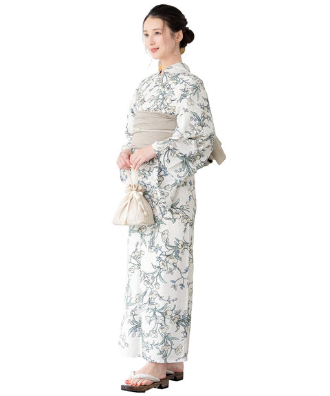 [SOUBIEN] ソウビエン 浴衣 3点 セット セパレート 新二部式浴衣 floro レディース (浴衣/兵児帯/伊達締め)