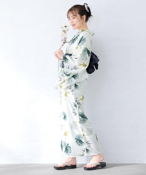 [SOUBIEN] ソウビエン 浴衣 3点 セット セパレート 新二部式浴衣 floro レディース (浴衣/兵児帯/伊達締め)