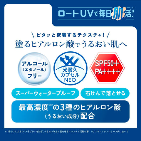 SKIN AQUA 透明質酸精華 UV SPF50+ PA++++ 防紫外線（無乙醇、無香料、無色素、無防腐劑、敏感肌膚；妝前乳；含三種透明質酸的清爽凝膠，持久保濕）