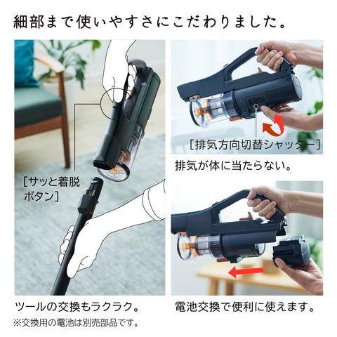 Hitachi PV-BH900SM-K Cyclone Stick Cleaner Power Boost Rechargeable Self-Propelled Power Brush, Satin Black