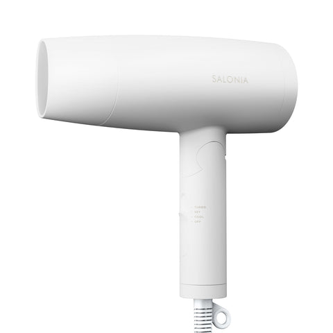 SALONIA Speedy Ion Hair Dryer, High Airflow, Fast Drying, Lightweight, Negative Ion Hair Dryer, SL-013AW, White