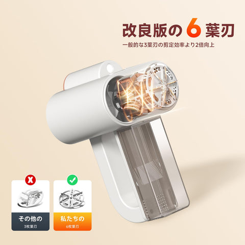 去毛球器 電動[2025升級版、LCD顯示器、雙馬達、大型6片刀片]3檔速度調整 強力6片刀片 替代刀片 Type-C充電式 安全裝置 輔助照明 含毛球修剪器 任何衣物 襪子 寢具 地毯 禮物[平行進口商品]