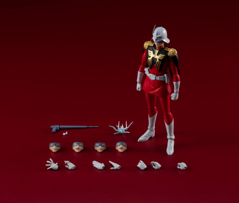 TAMASHII NATIONS S.H. Figuarts Mobile Suit Gundam Char Aznable, Approx. 6.1 inches (155 mm), PVC & ABS, Pre-painted Action Figure