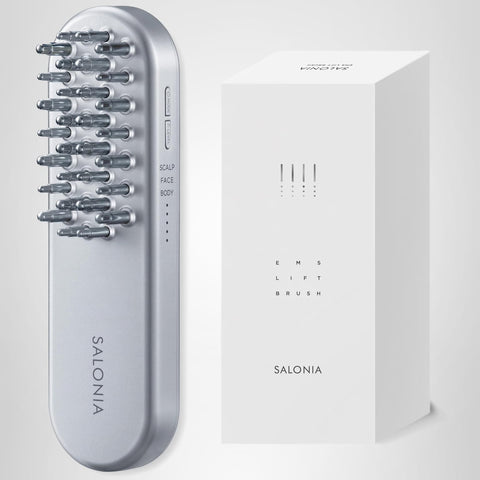 SALONIA EMS Lift Brush, Electric Facial Beauty Device with Lift-Up Sticker