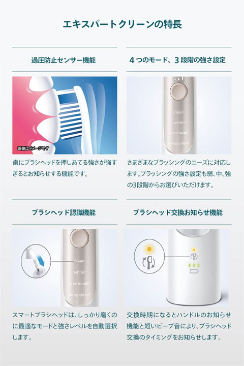 Philips Sonicare ExpertClean Rechargeable Electric Toothbrush (Portable Rechargeable/Travel Case Included, Pack of 2) HX9692/21 Black/White [Amazon.co.jp Limited Edition]