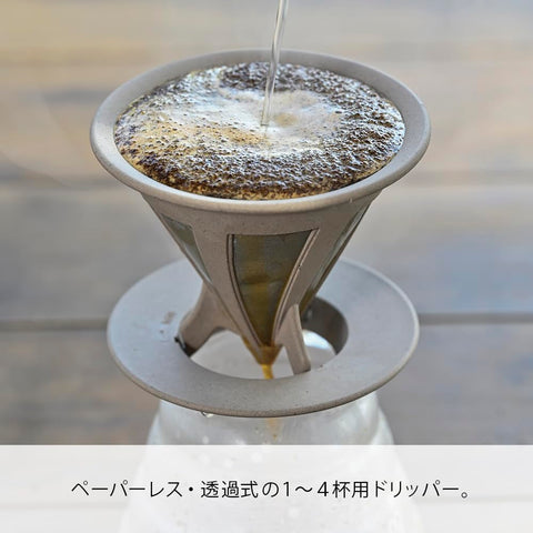 HARIO 哈里歐 濾杯 "BATON系列" 咖啡廳做舊濾杯・BATON 02 咖啡滴漏 1~4杯用 不鏽鋼網 日本製造 BT-CFOD-02