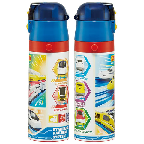 Skater SDC4-A Children's Stainless Steel Water Bottle, Direct Drinking, 16.5 fl oz (470 ml), Plarail, 24, Kid-friendly Lightweight Type, For Cold Insulation, Boys, Sports Bottle, Cool, For Kids