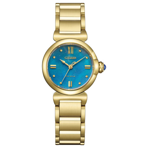 Citizen EM1133-85L Women's Wristwatch, Limited Model, Waterproof, Eco-Drive, ROUND Collection, Blue, Gold, Light Blue, Solar, Gold