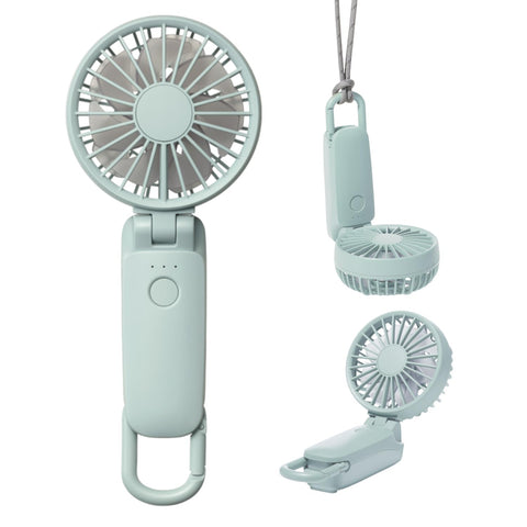 RHYTHM 9ZF040RH04 Handy Fan, 2025 Large Airflow, Silent, 3-Way (Hand-Held, Neck or Tabletop), 5 Levels of Air Flow, Type-C Compatible, Carabiner & Strap, Small, Portable Fan, Silky Wind Mobile 3.2,