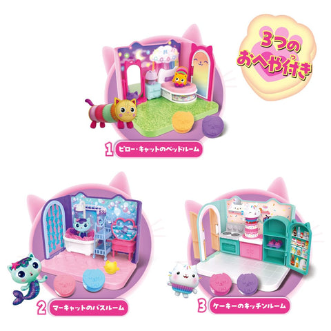 Takara Tomy Gabby Dollhouse Large Cat House Nyantasic Gift Set with 3 Bellows