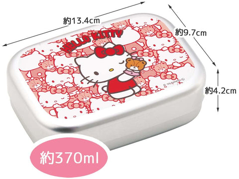 Skater ALB5NV-A Sanrio Bento Box, 12.5 fl oz (370 ml), Aluminum, Compatible with Insulated Boxes, Lunch Belt, For Kids, Hello Kitty, Made in Japan
