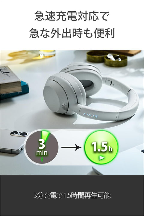 Sony WHULT900N WC ULT WEAR Wireless Noise Canceling Headphones, Stereo, Powerful Bass, Built-In Amazon Alexa, Improved Calling Performance, Comfortable, Off-White