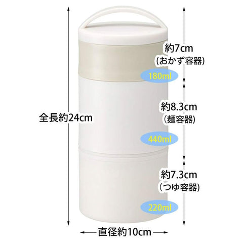 Skater LRTM8 Insulated Noodles Lunch Box, For Cold Noodles, White